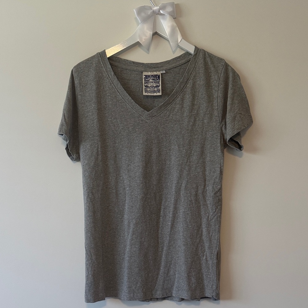 Jungmaven Heather Gray Paige V-Neck Tee
